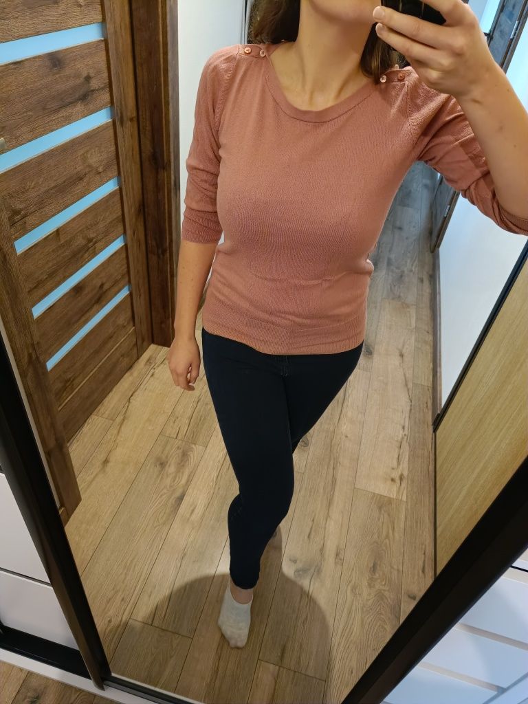 Sweter Next różowy 38 rękaw 3/4