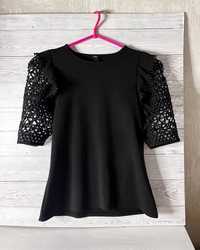 Женская черная футболка River Island размер S-M, стильный топ, блуза