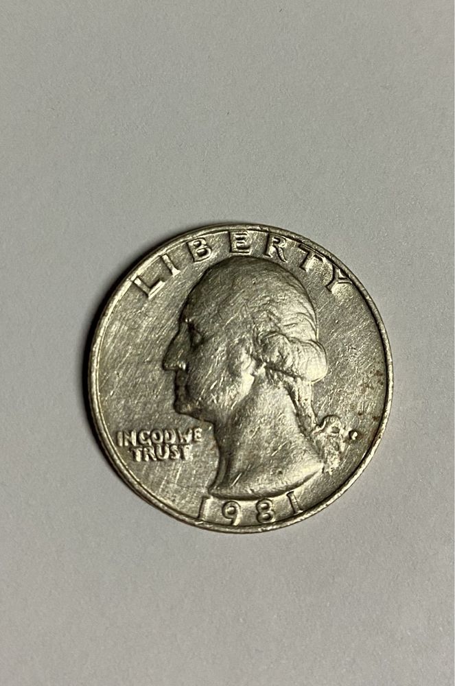 Монета Liberty Quarter Dollar 1981 антиквариат нумизматика