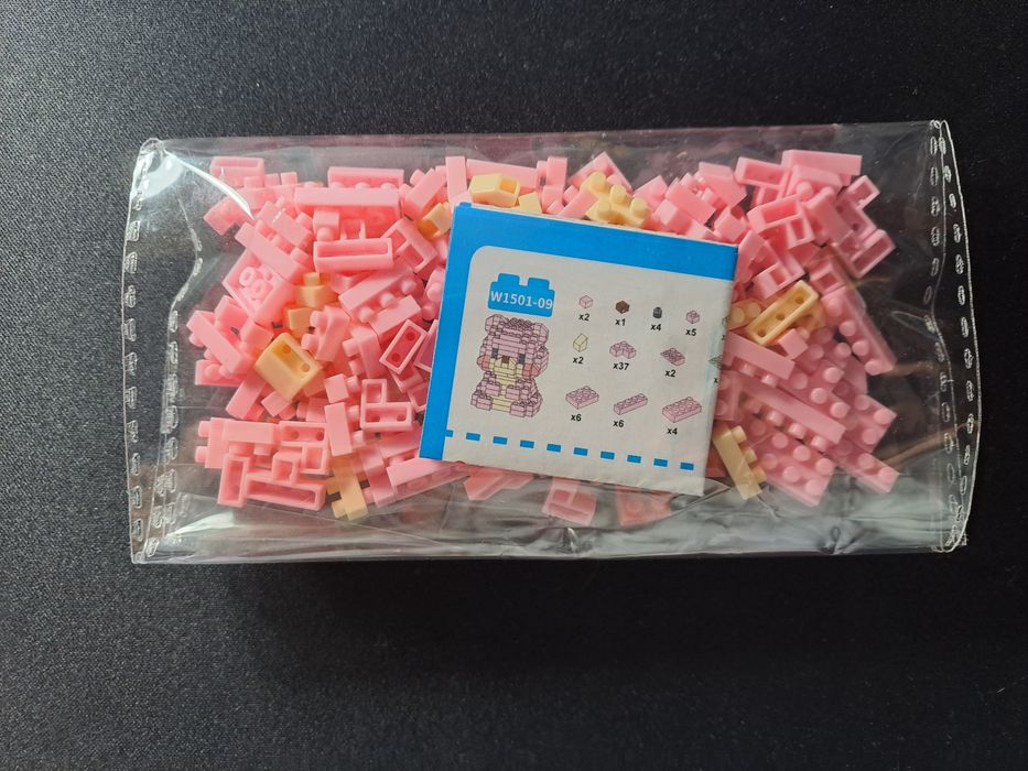 Mini blocos de montar urso rosa