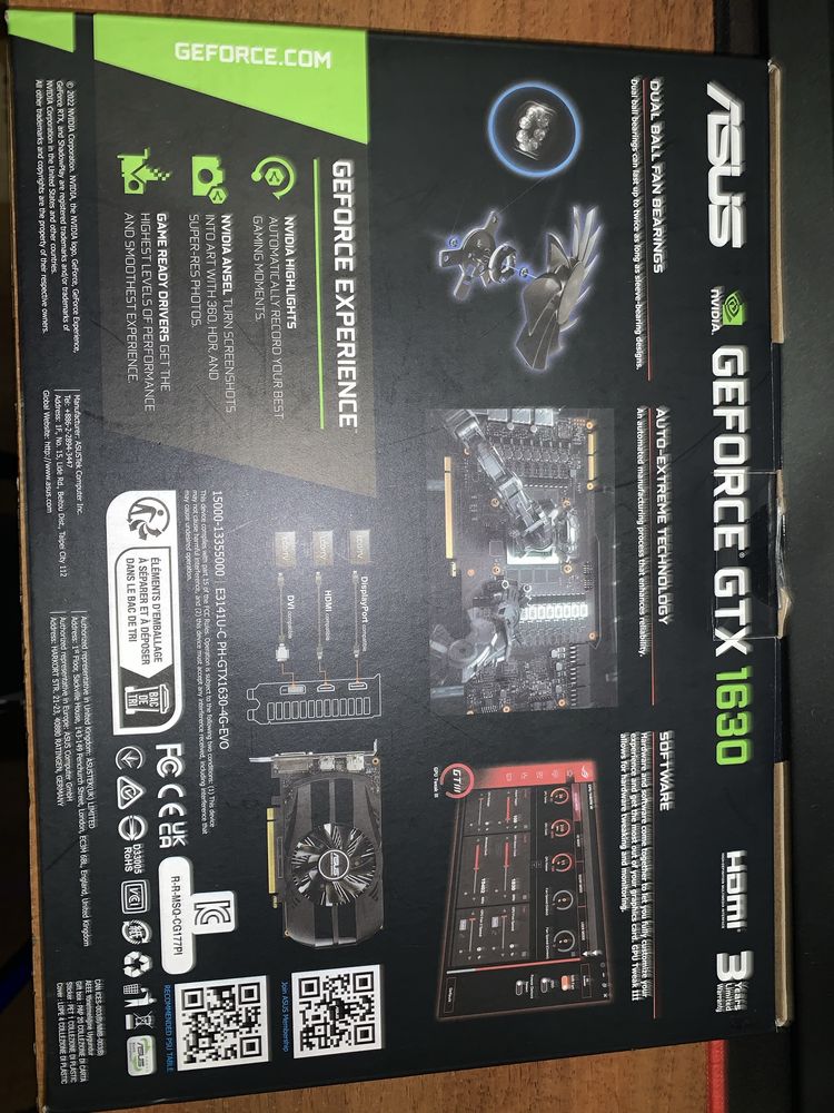 Відеокарта Asus gtx 1630 4gb DDR6