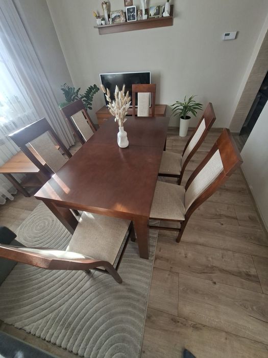Stół jadalny rozkładany 140x78 z krzesłami