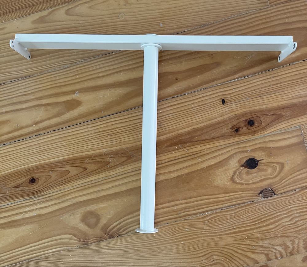 Varão extensível e frontal IKEA aço branco para roupeiro 50 cm