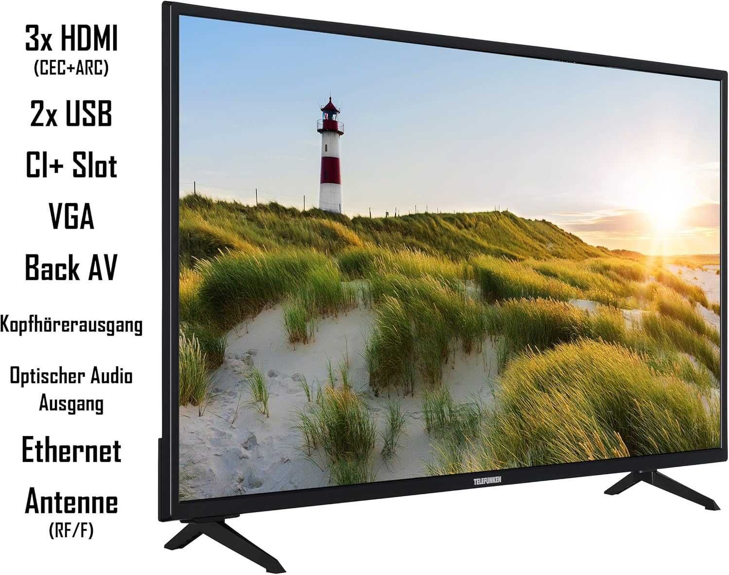 Телевізор 40 дюймів Telefunken XF40SN550S (Full HD Smart TV T2/S2)