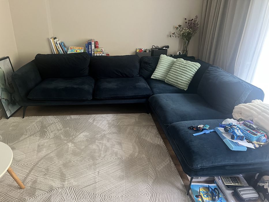 Kanapa narożnik morska zielen 280x250