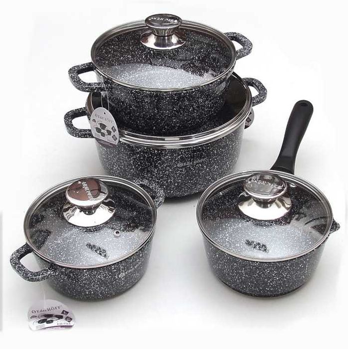 Garnki marmurek 8el dno stalowe powłoka ceramiczna +kubek