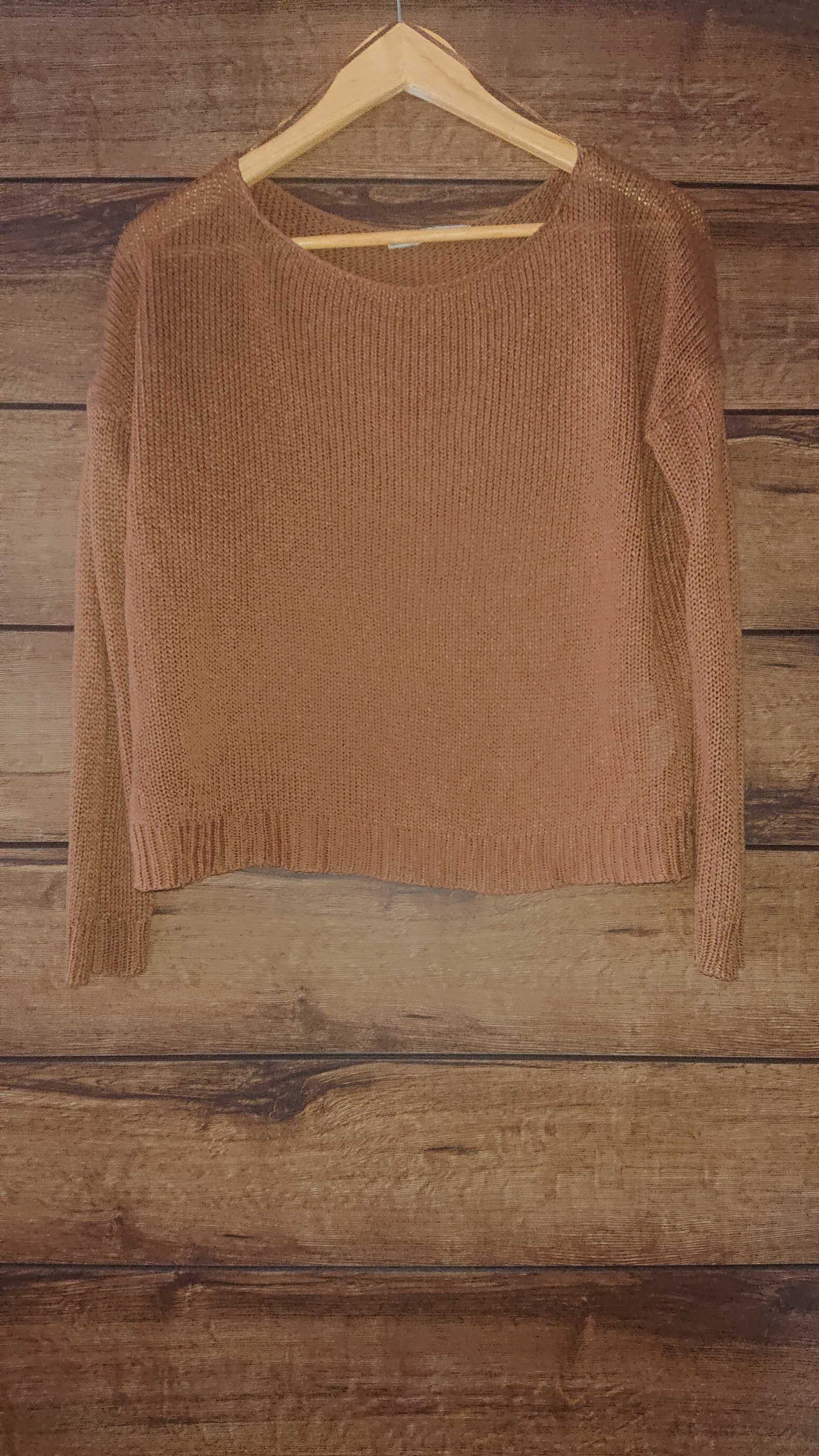 Czekoladowy/brązowy sweter/sweterek