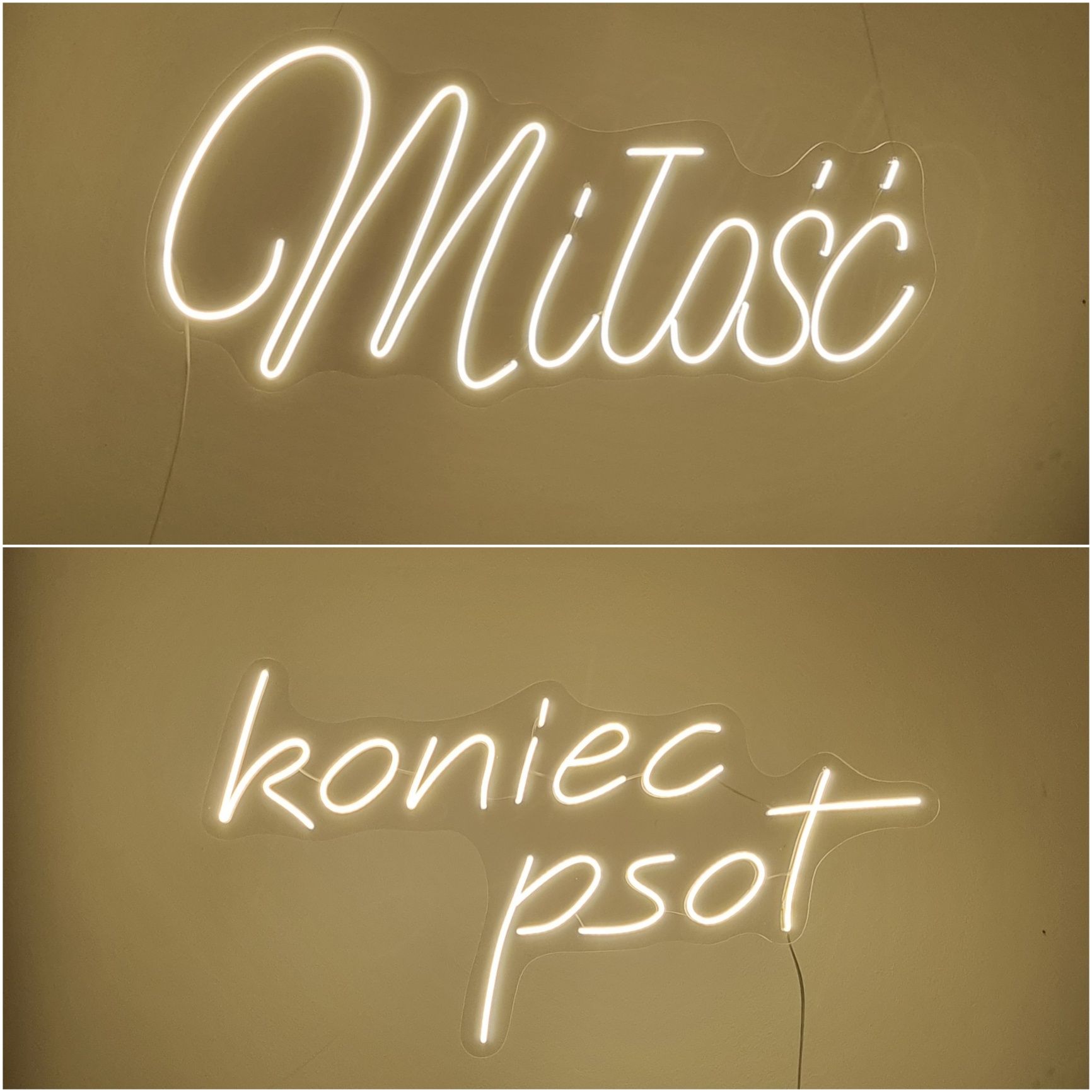 Napis led P. S. Kocham Cię neon ledon wesele ślub