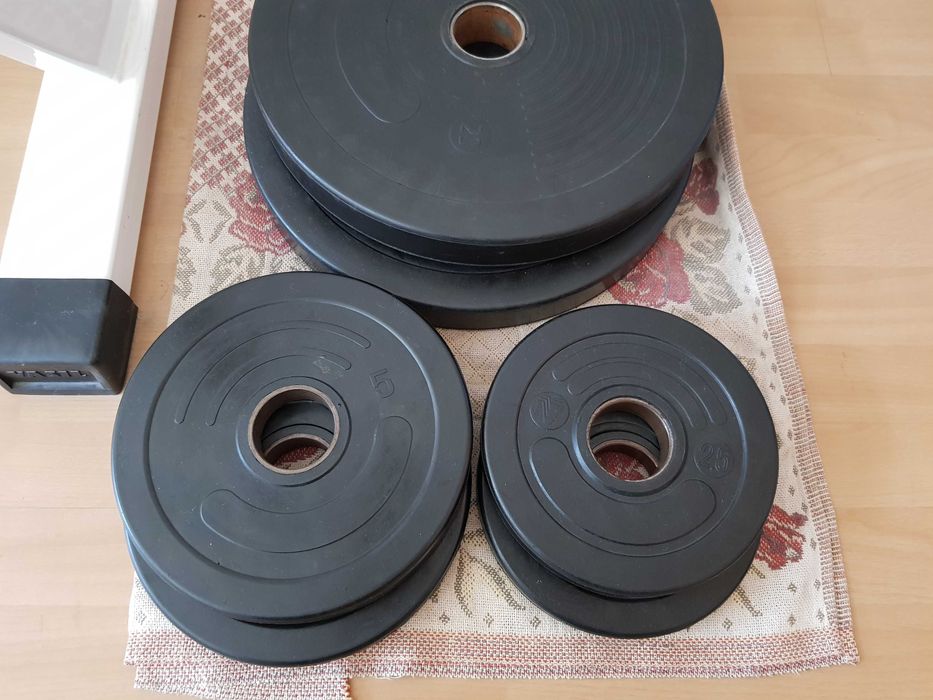 Скамейка для жима лёжа + штанга с дисками VASIL GYM