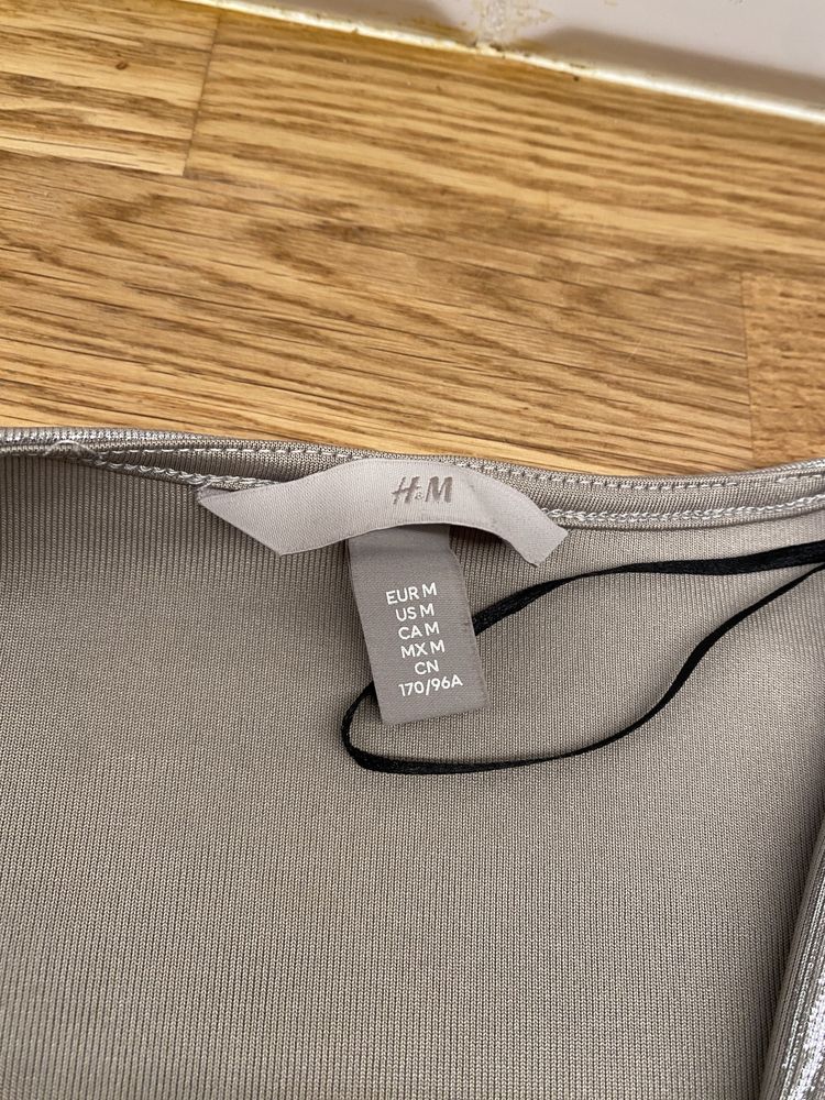 Srebrne Body strój błyszczący H&M jak brokat i cekiny HandM bielizna