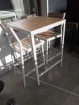 IKEA SJALLAND Stół barowy i 2 stołki barowe szary.