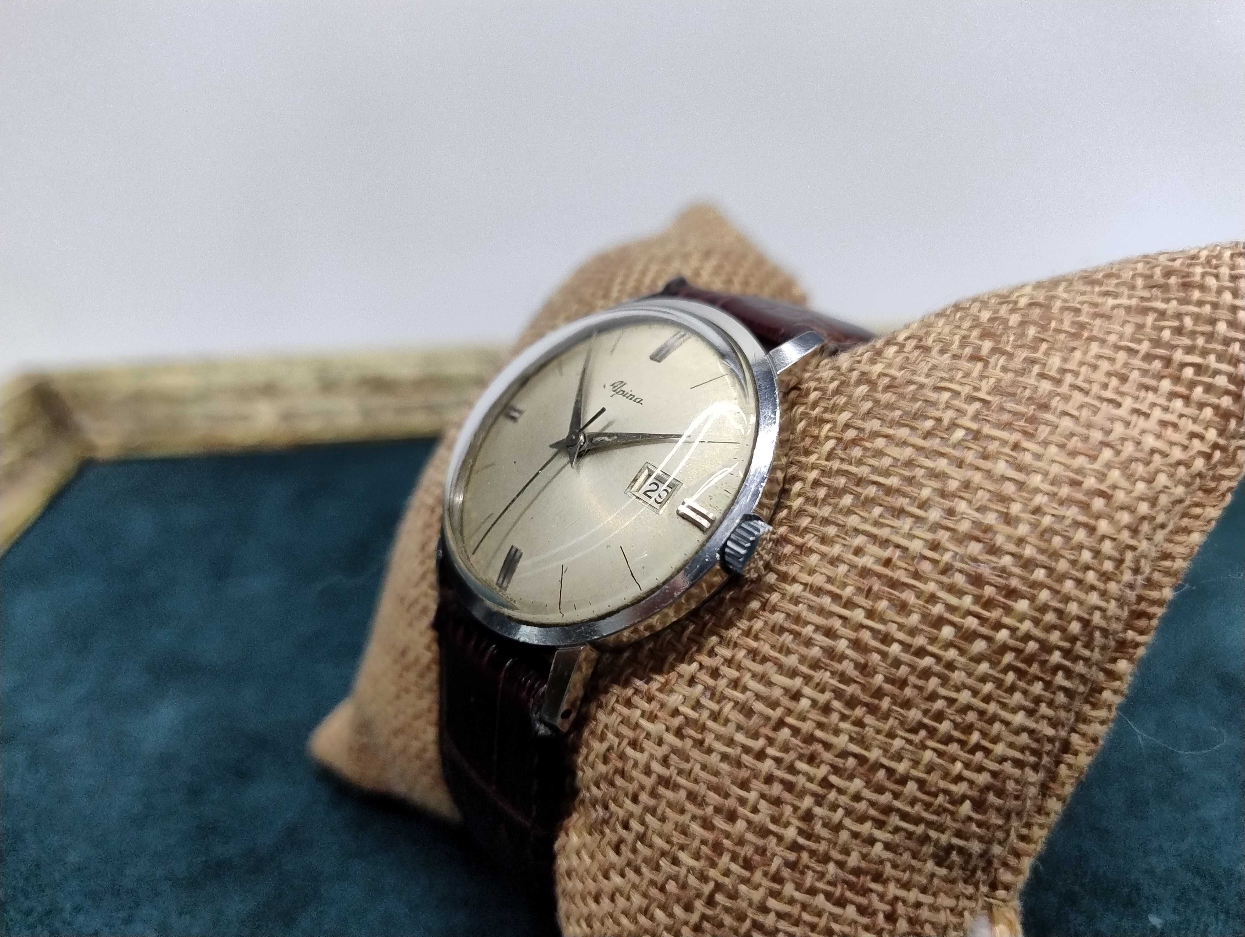 Przepiękny Zegarek Alpina Mechaniczny !! swiss Super Stan ! Vintage
