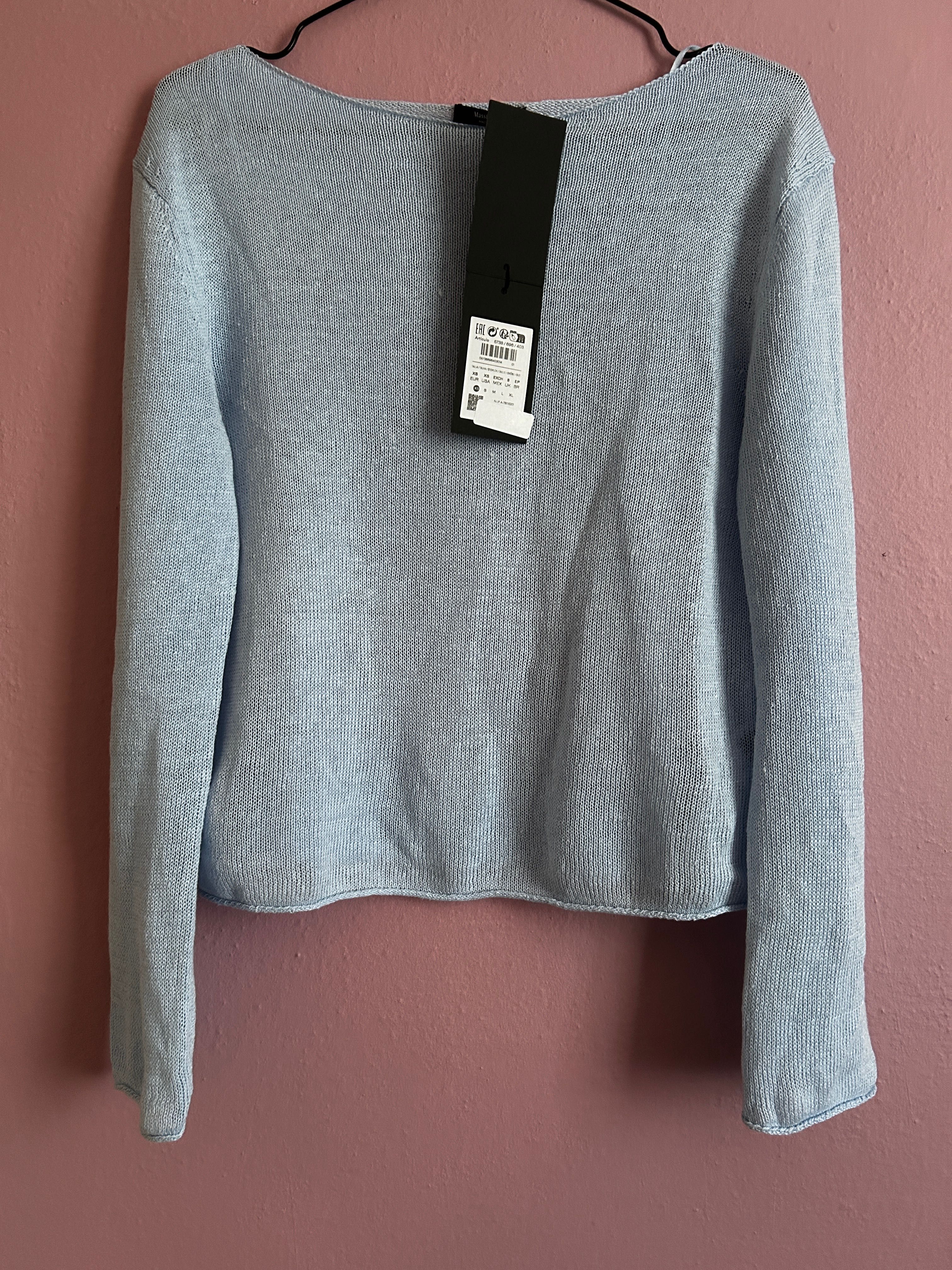 Nowy z metką sweter Massimo Dutti len XS blekitny