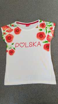 Koszulka T-shirt dziewczęca POLSKA r. 134