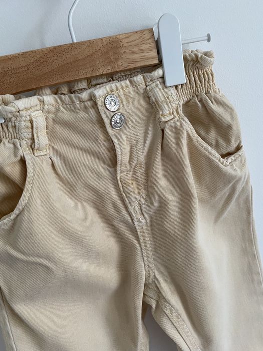 Spodnie zara 86 morelowe wysoki stan paperbag