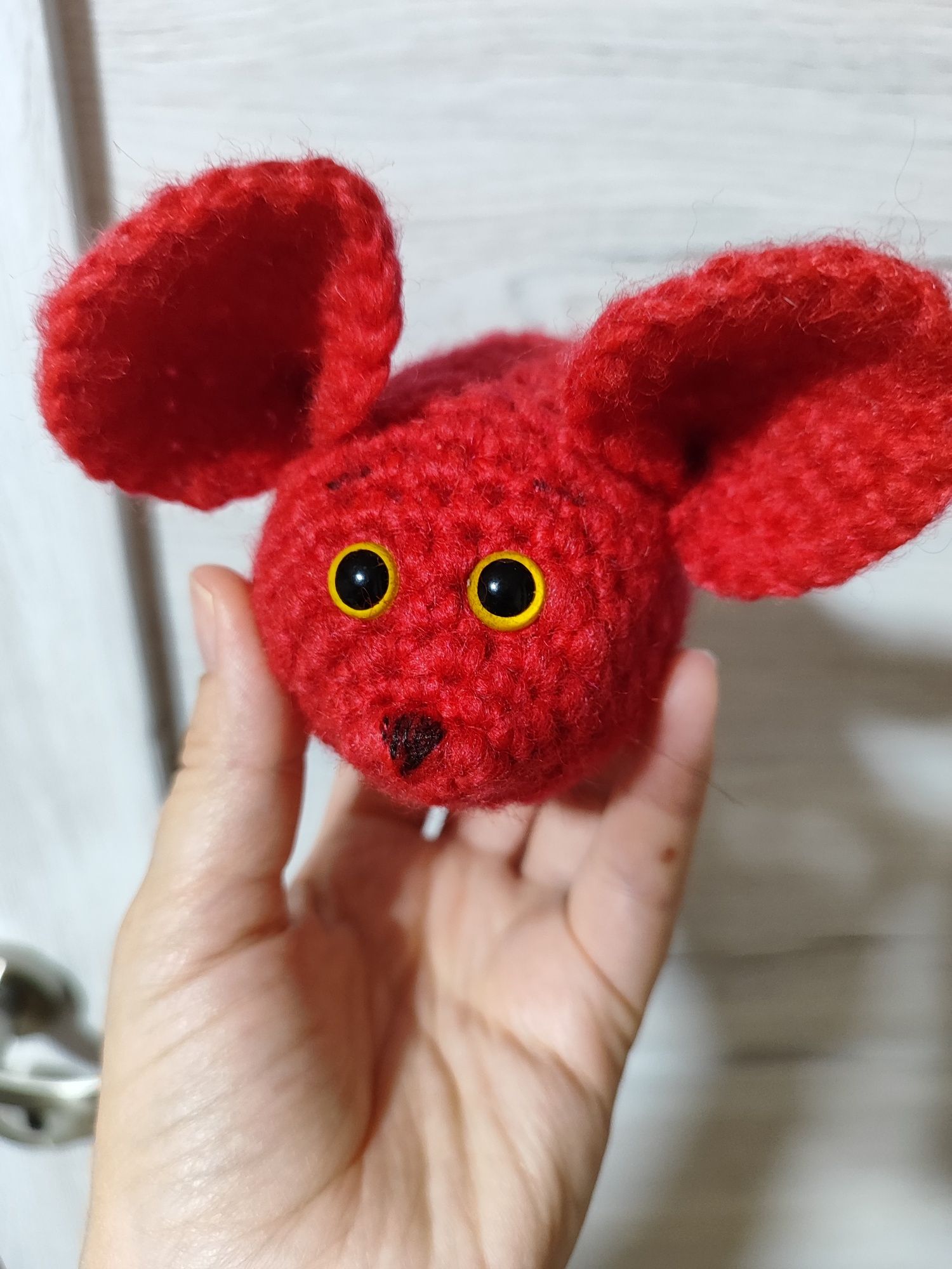 Nowa myszka amigurumi handmade ręcznie robiona maskotka montessori