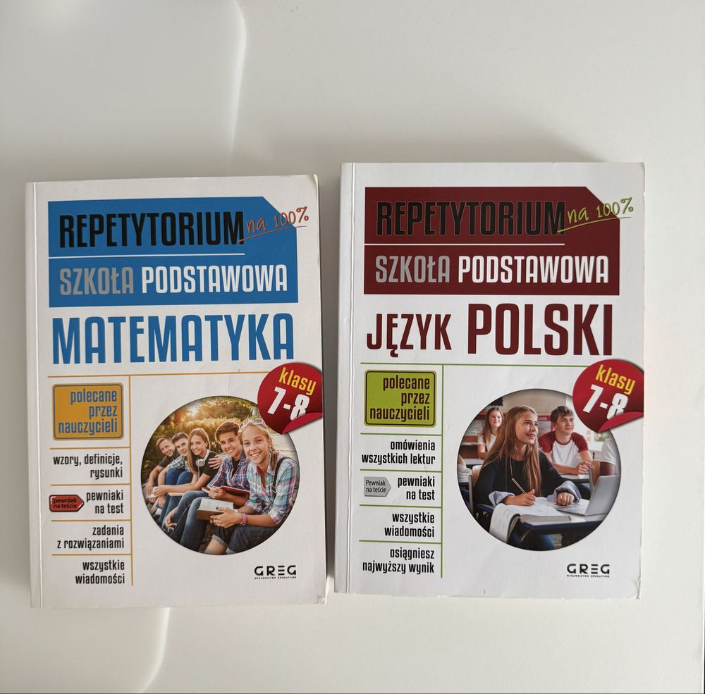 repetytorium matematyka i język polski  klasy 7-8