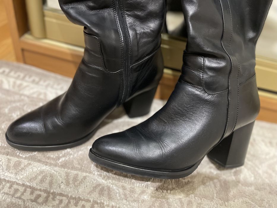 чоботи сапожки сапоги шкіряні зимові 39р