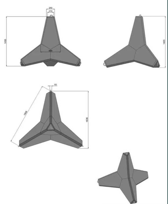 Betonowy blok mur czworonóg gwiazdoblok jeż zapora drogowa WARSZAWA