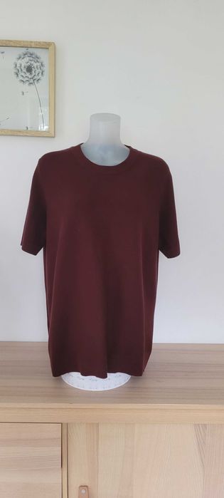 Burgundowy sweter bawełna prosty Gerry Weber, r 42/44