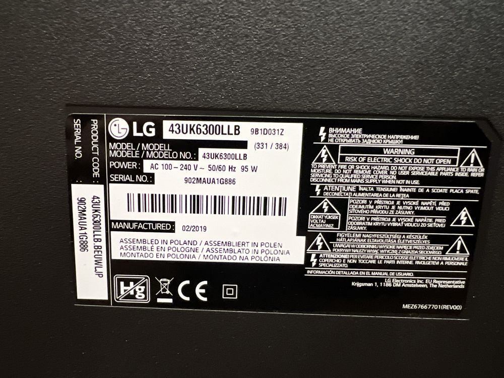 Logika matrycy 4024BG z LG 43UK6300LLB
