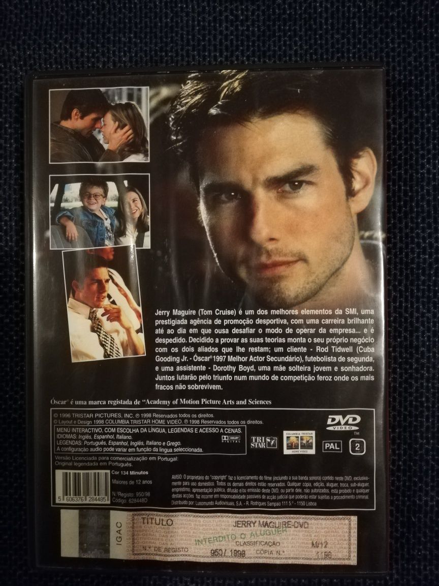 Dvd do filme "Jerry Maguire", Tom Cruise (portes grátis)