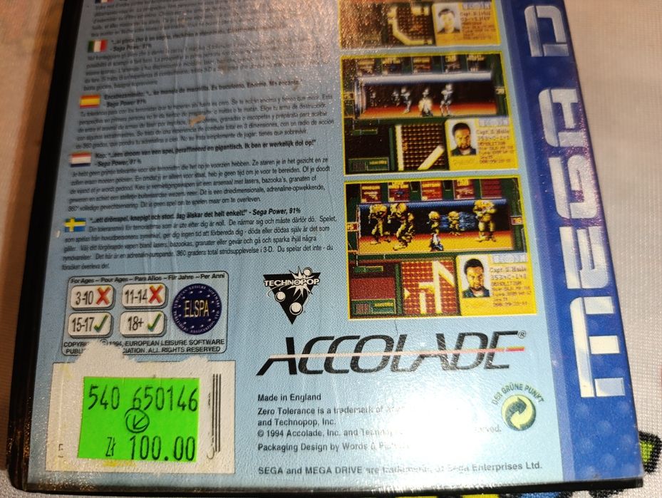 Zero Tolerance Sega Mega Drive testowana sprawna sklep