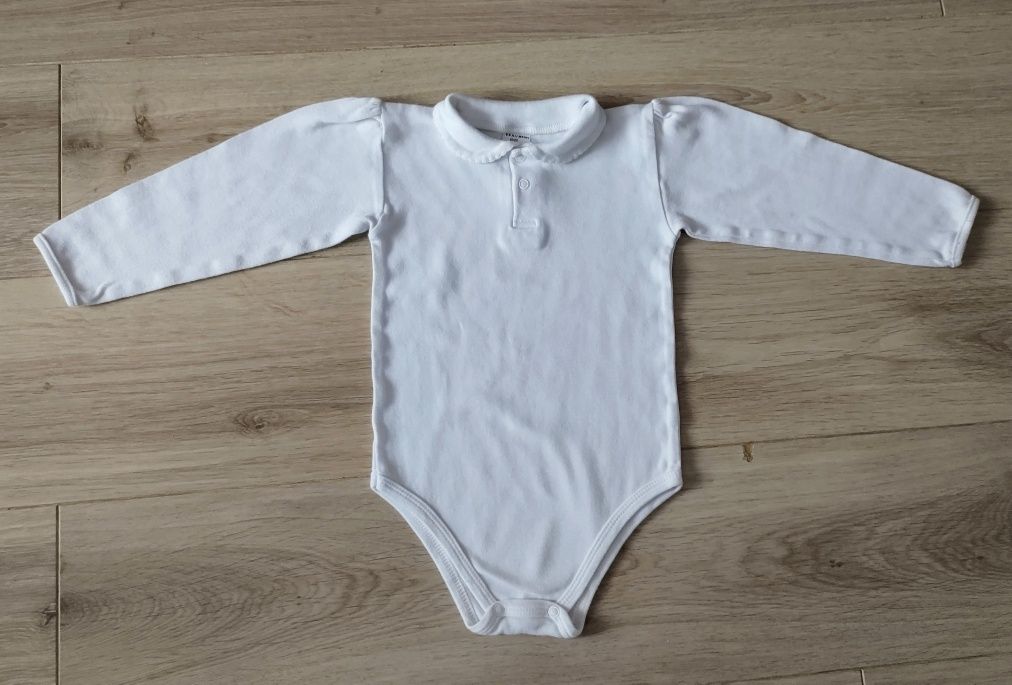 Eleganckie białe body z kołnierzykiem, MROFI, r.98