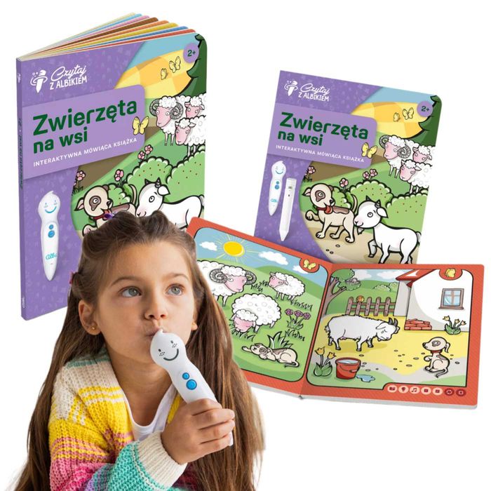 Czytaj z Albikiem Interaktywna Książka Zwierzęta na wsi dla Dzieci 2+