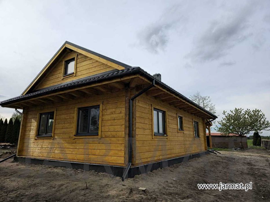 Dom drewniany Całoroczny Parterowy D58 Bale Klejone 70m2 Zawoja dw 7