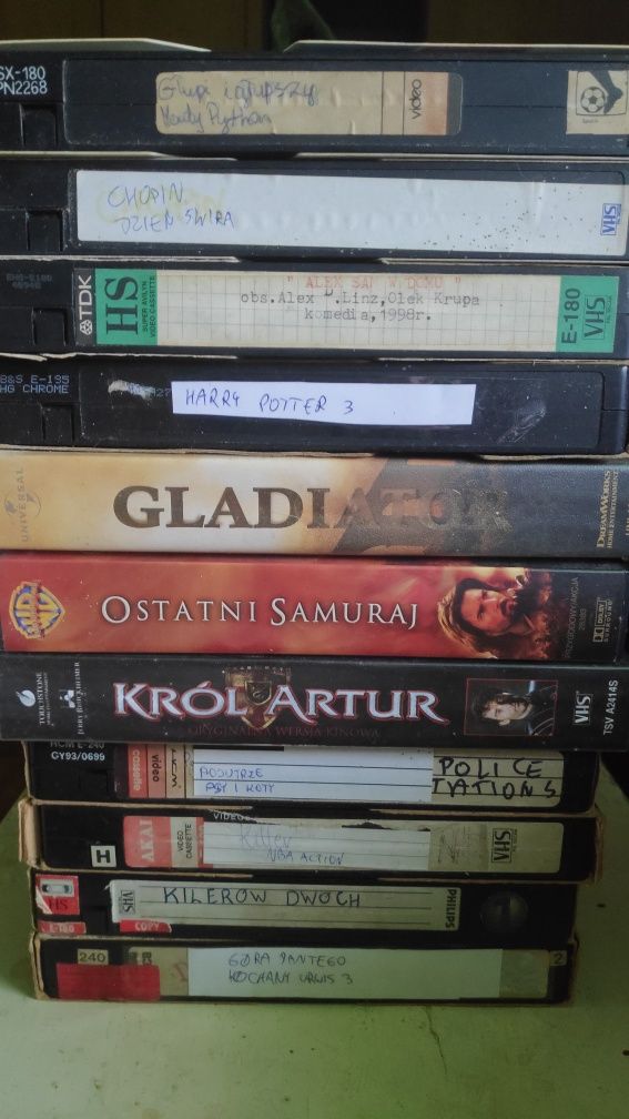 Kaseta VHS Gladiator, Ostatni samuraj, Król Artur i inne