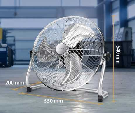 Wentylator podłogowy 18 cali 100W silny chrom 3 biegi przemysłowy