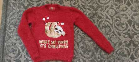 Jak nowy 146 Primark puchaty sweter sweterek dla dziewczynki święta