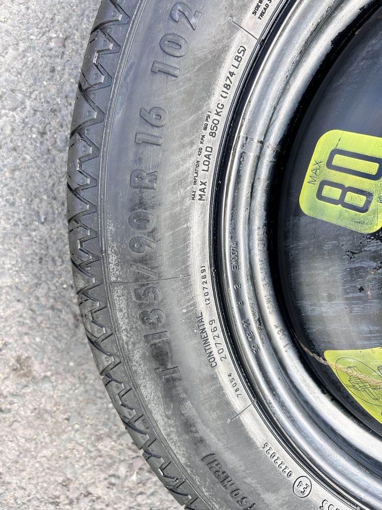 Koło dojazdowe Peugeot Citroen t135/90 r16 3008 c4 2008 c4 picass 5008
