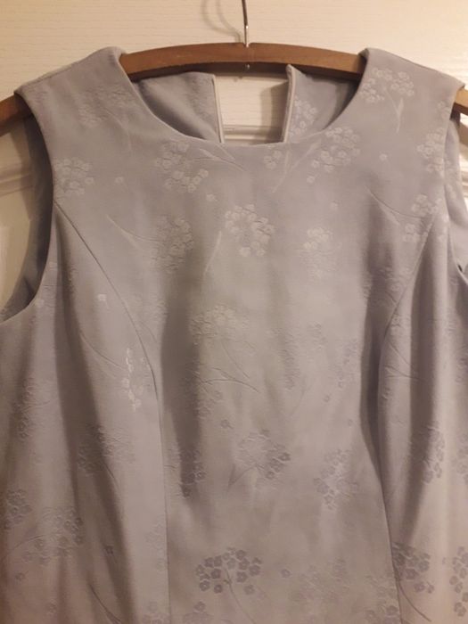 Sukienka S szara na lato biurowa co dzien vintage