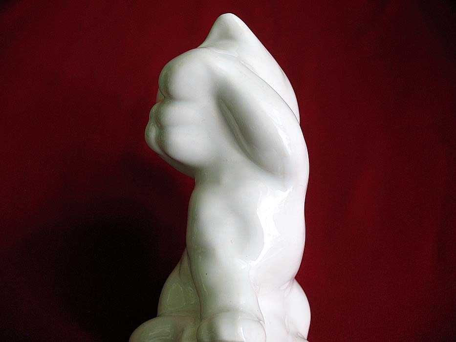 Kot - biały kotek - Figurka - ceramika Holandia - 12 x 12 x 8 cm