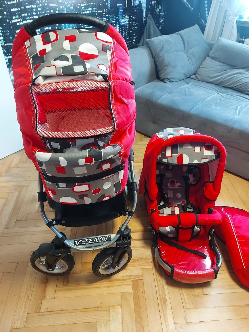 Wozek 2w1 spacerówka i gondola. Babyworld V-travel