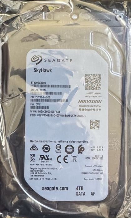 Жорсткий диск Seagate SkyHawk 4TB. Абсолютно нові.