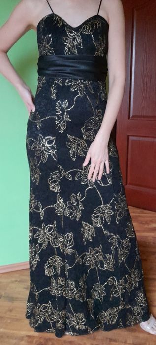 Suknia długa czarno-zlota r.36"Pretty Women"