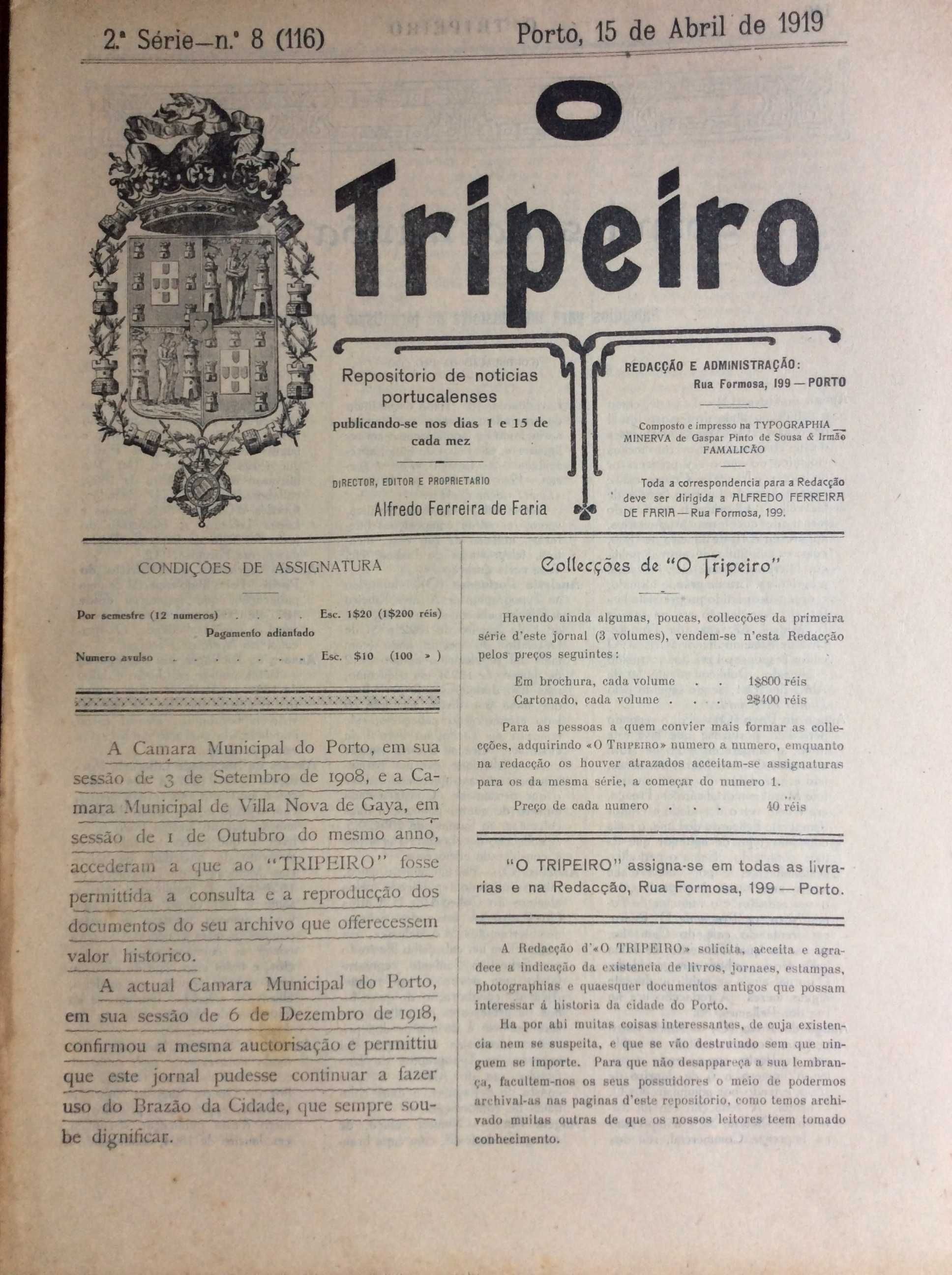 Um pouco da história do Porto e arredores, 1919. Edição escassa