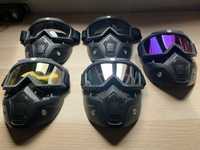NOVA Máscara com óculos destacáveis para mota - 5 cores disponíveis
