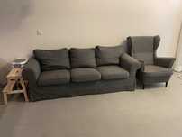 Fotel strandmon ikea. Wyprane odkurzaczem pioracym.