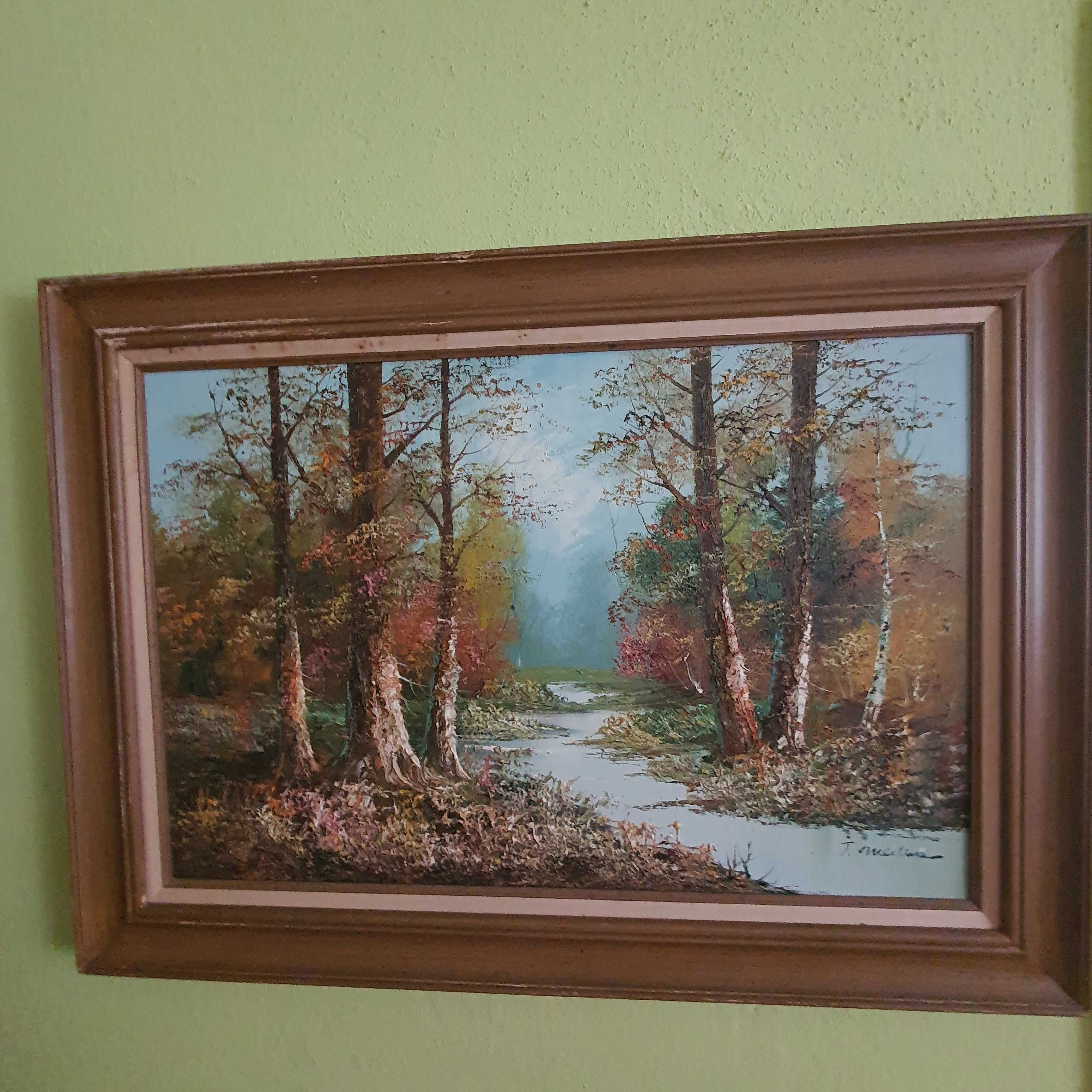 Antyk/ Stary obraz w drewnianej ramie