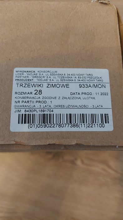 Buty Zimowe Wojskowe roz 43 ( 28 )