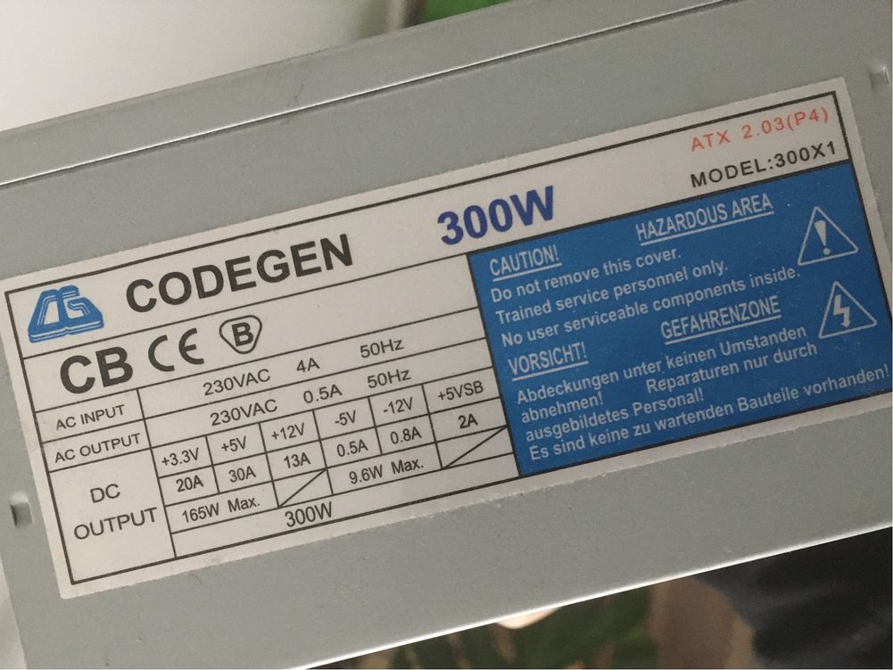 Zasilacz komputerowy Codegen 300X1 300W