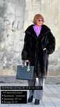 Норкова шуба BLACK glama ESCADA з капюшоном кокон р.48-50