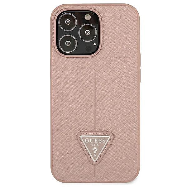 Etui Guess Saffiano Triangle Logo na iPhone 13 Pro / iPhone 13 - różow