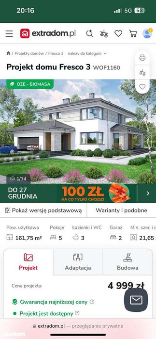 Super Lokalizacja Dzialka Budowlana Z Pozwoleniem Na Budowę I Projekt.