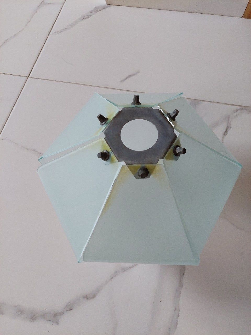 Klosz Prl vinted retro szklany geometryczny kształt
