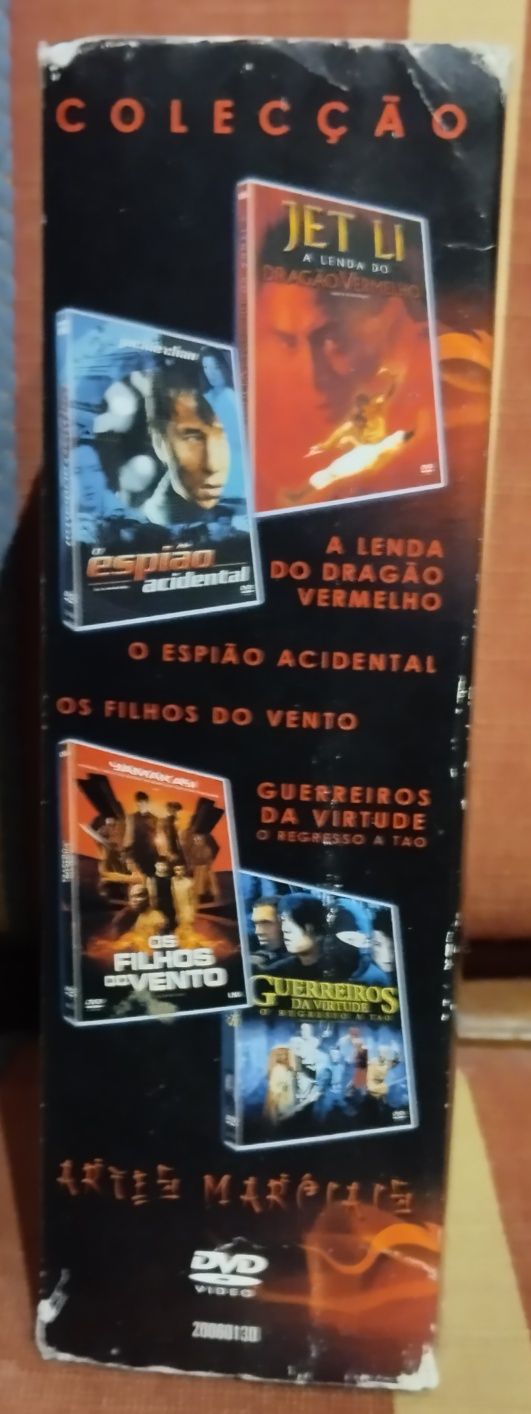 Coleção de 4 DVDs de filmes de Artes Marciais